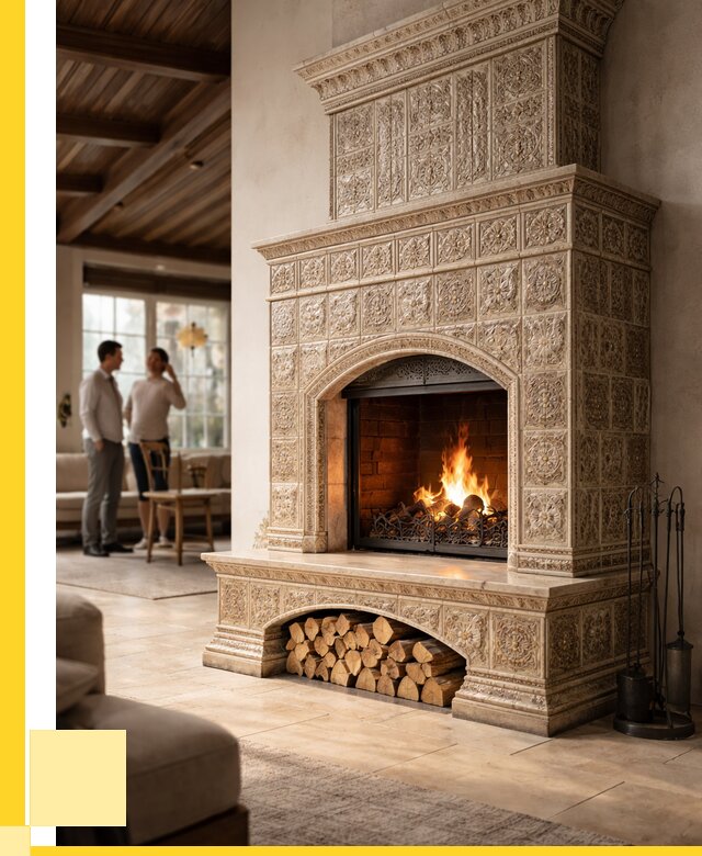 Купить изразцовый камин в Саранске от 263400 р. | ЭриданСрн