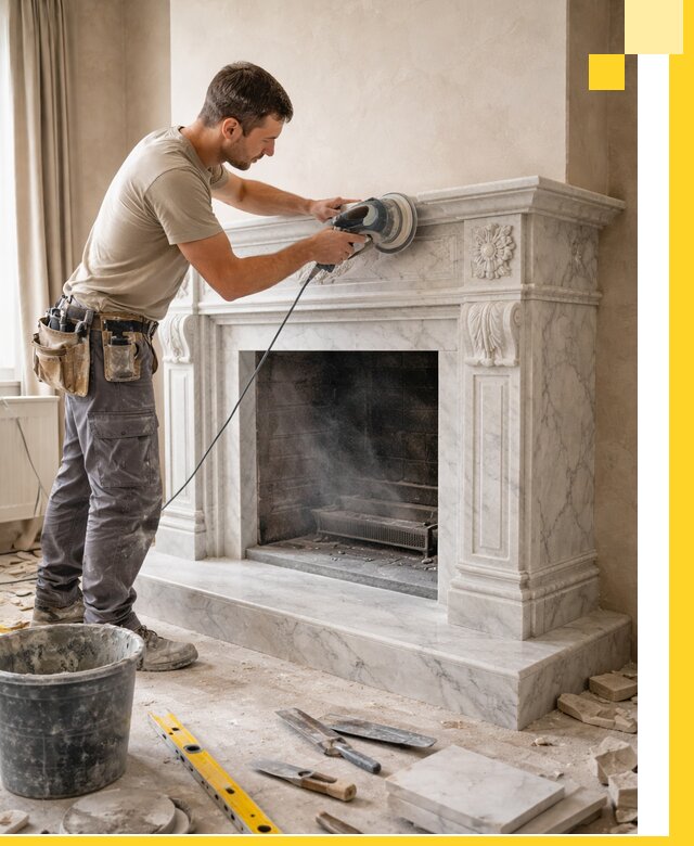 Изготовление и установка мраморных каминов в Саранске под ключ