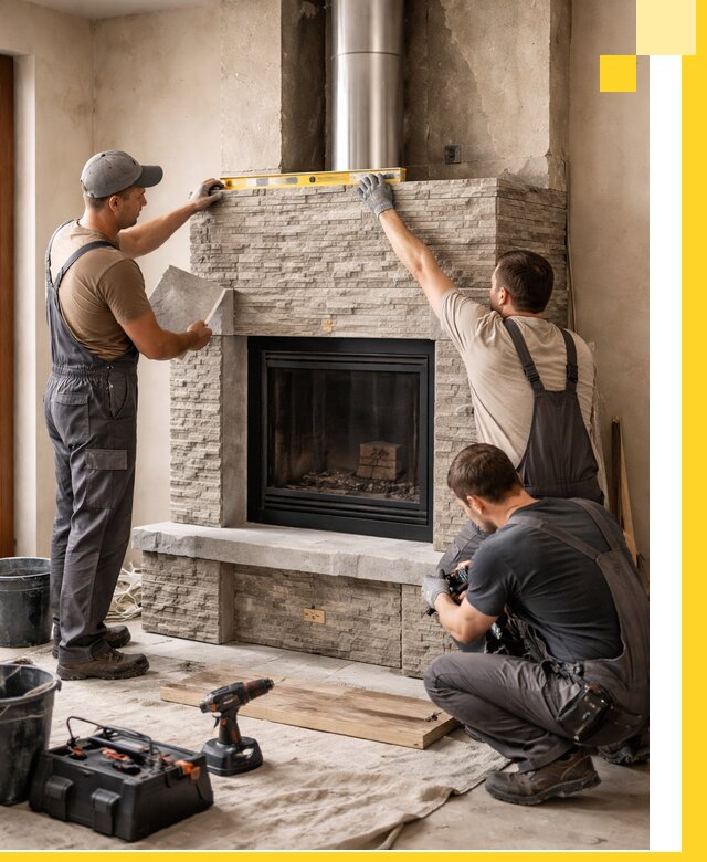 Профессиональный монтаж каминов под ключ в Саранске для дома