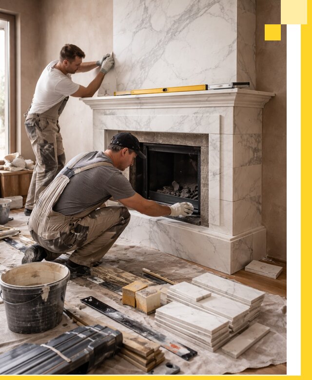 Отделка каминов в Саранске качественные облицовочные работы