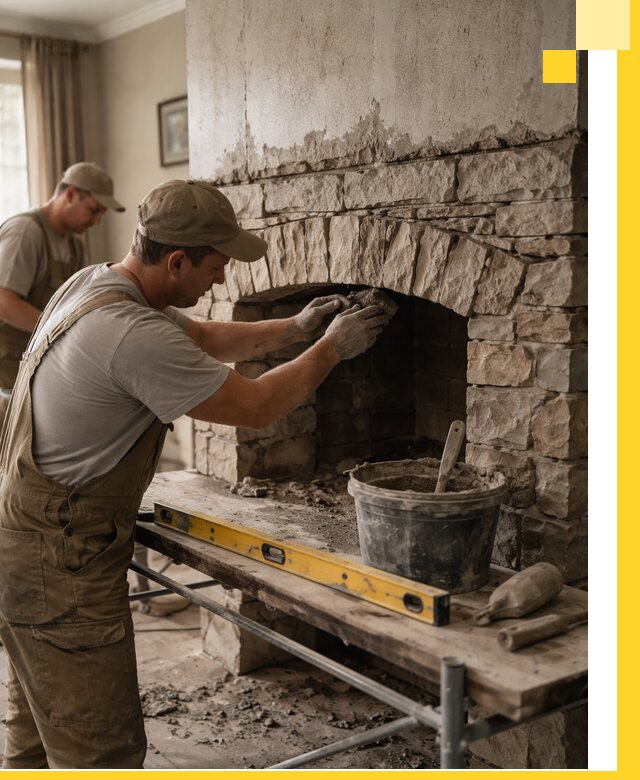 Изготовление каминов под ключ в Саранске, монтаж и отделка