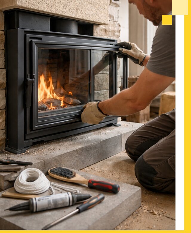 Производство, монтаж и доставка каминов со стеклом в Саранске