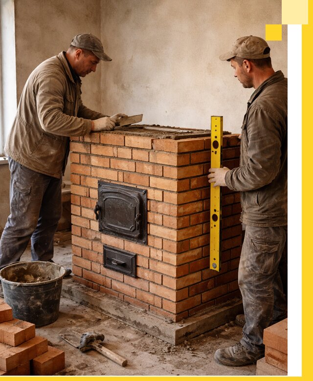 Отопительные печи под ключ в Саранске, установка и сборка