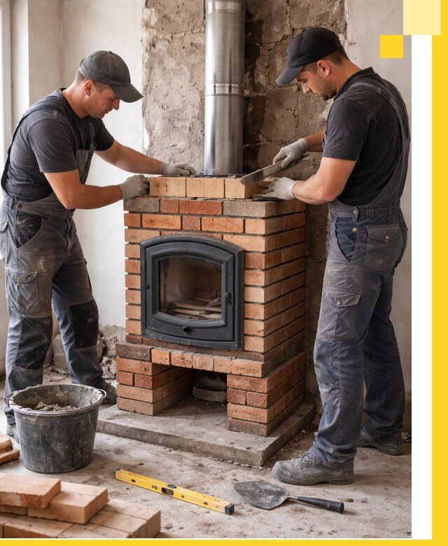 Монтаж печи камина под ключ в Саранске с гарантией и пусконаладкой