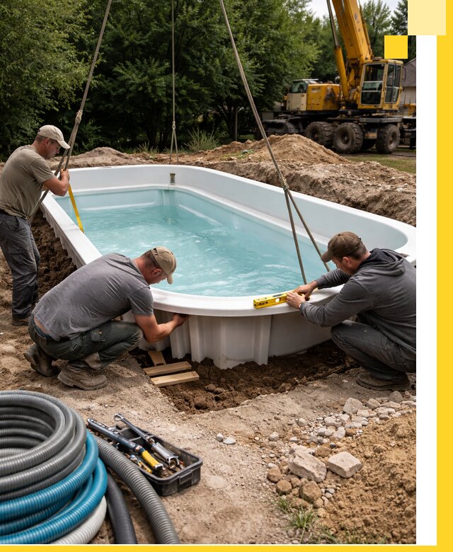 Установка и монтаж композитных бассейнов под ключ в Саранске