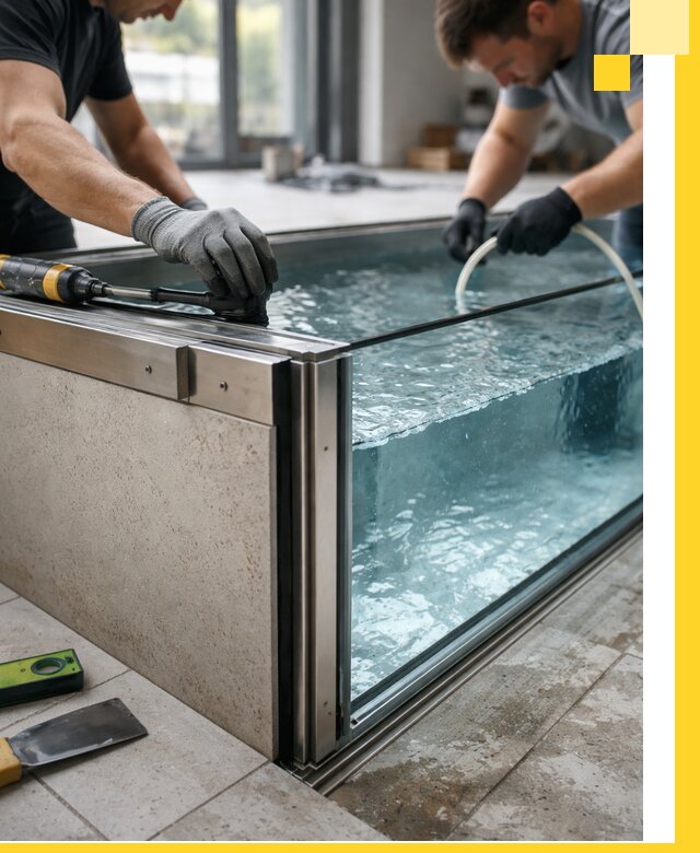 Проектирование и монтаж стеклянных бассейнов в Саранске