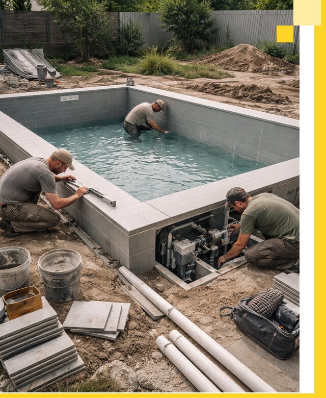 Строительство и монтаж бассейнов для дачи под ключ в Саранске