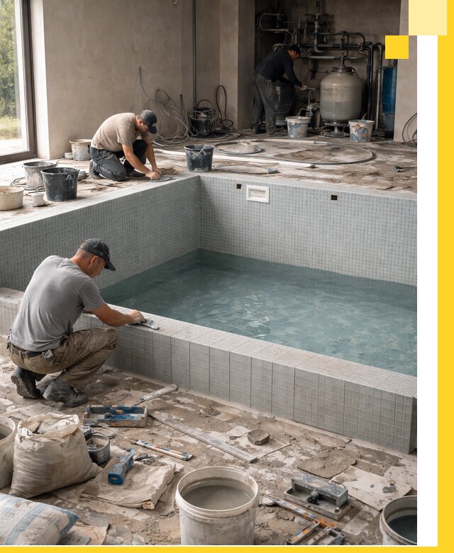 Строительство и монтаж бассейнов в помещении в Саранске