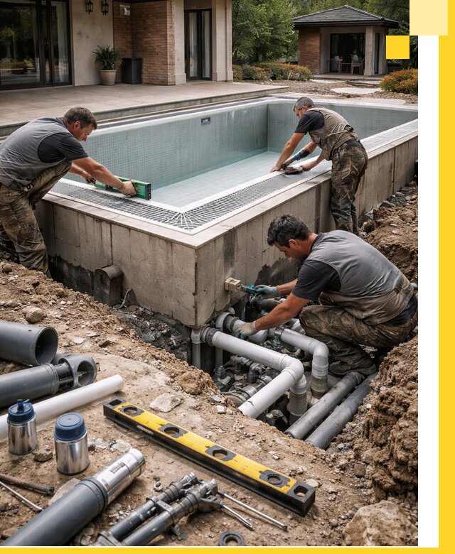 Строительство переливных бассейнов в Саранске под ключ