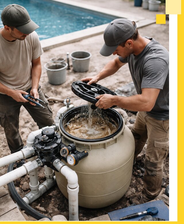 Установка и обслуживание песочных фильтров для бассейнов в Саранске