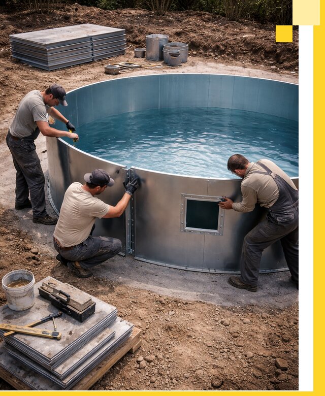 Круглые бассейны под ключ в Саранске проектирование и монтаж