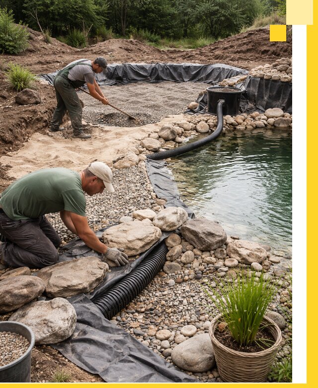 Строительство природных бассейнов и озер в Саранске под ключ