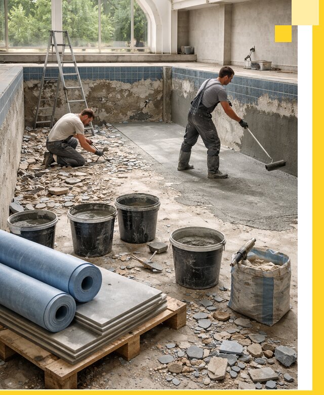 Реконструкция бассейнов в Саранске: ремонт, гидроизоляция