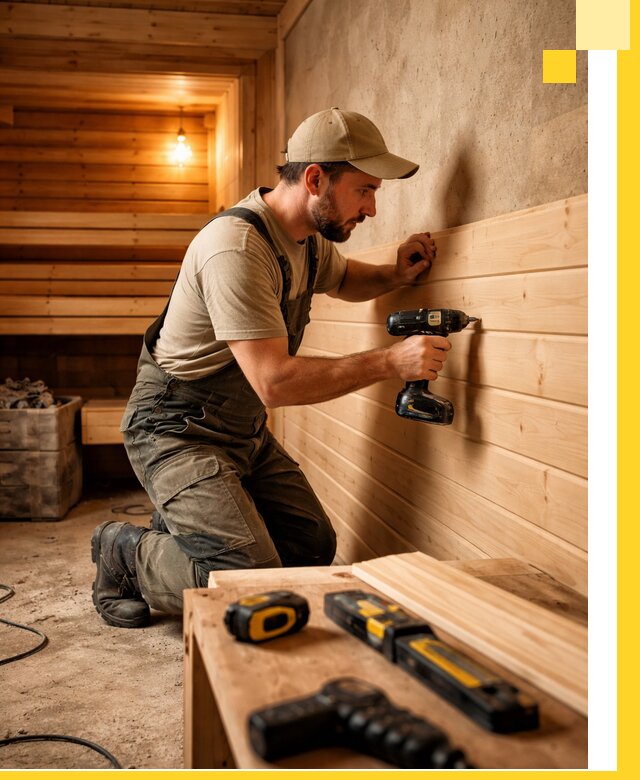 Профессиональная внутренняя отделка бани в Саранске под ключ