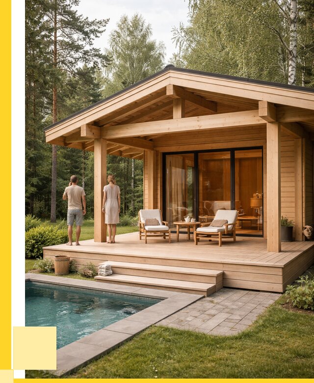 Бани с террасой под ключ в Саранске от 632160 р. | ЭриданСрн