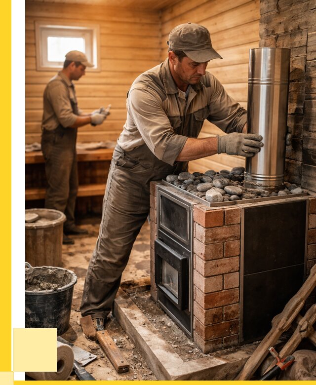 Монтаж печи в бане под ключ в Саранске от 21072 р. | ЭриданСрн