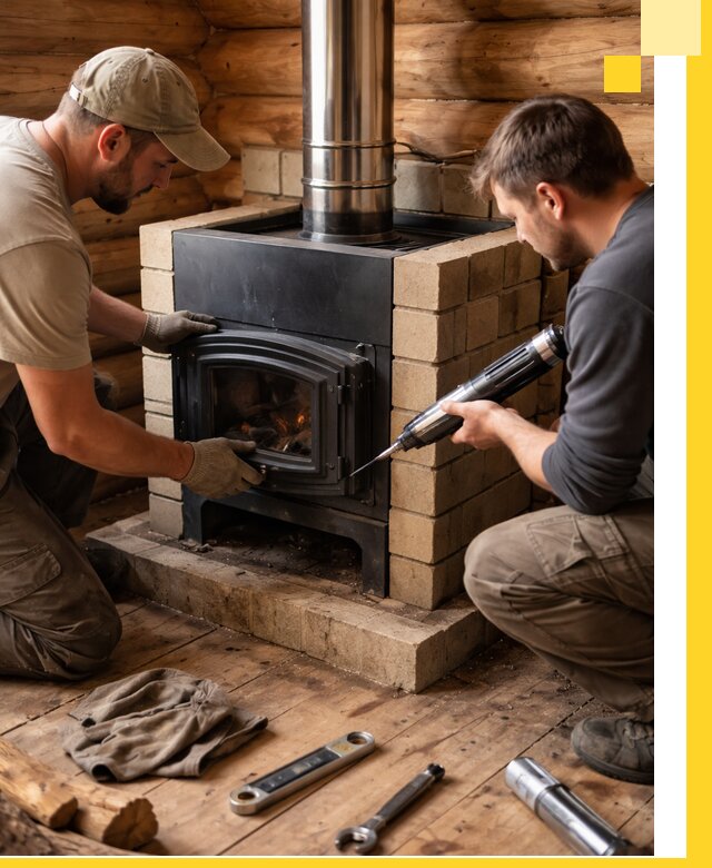 Монтаж и установка печи в бане под ключ с гарантией в Саранске