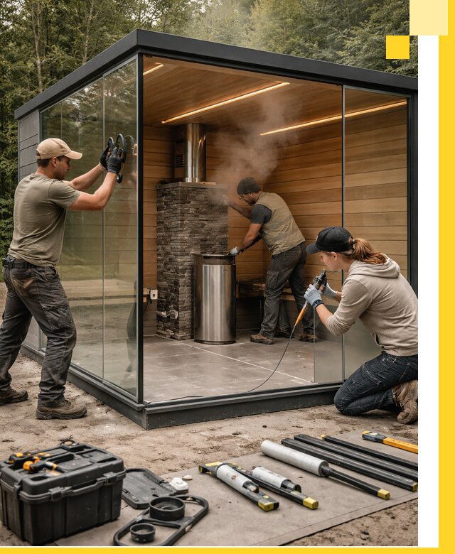 Проектирование и строительство стеклянных бань в Саранске