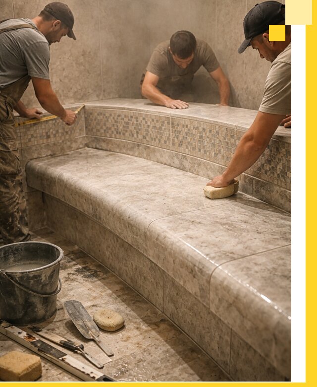 Изготовление и установка сидений для хамама в Саранске